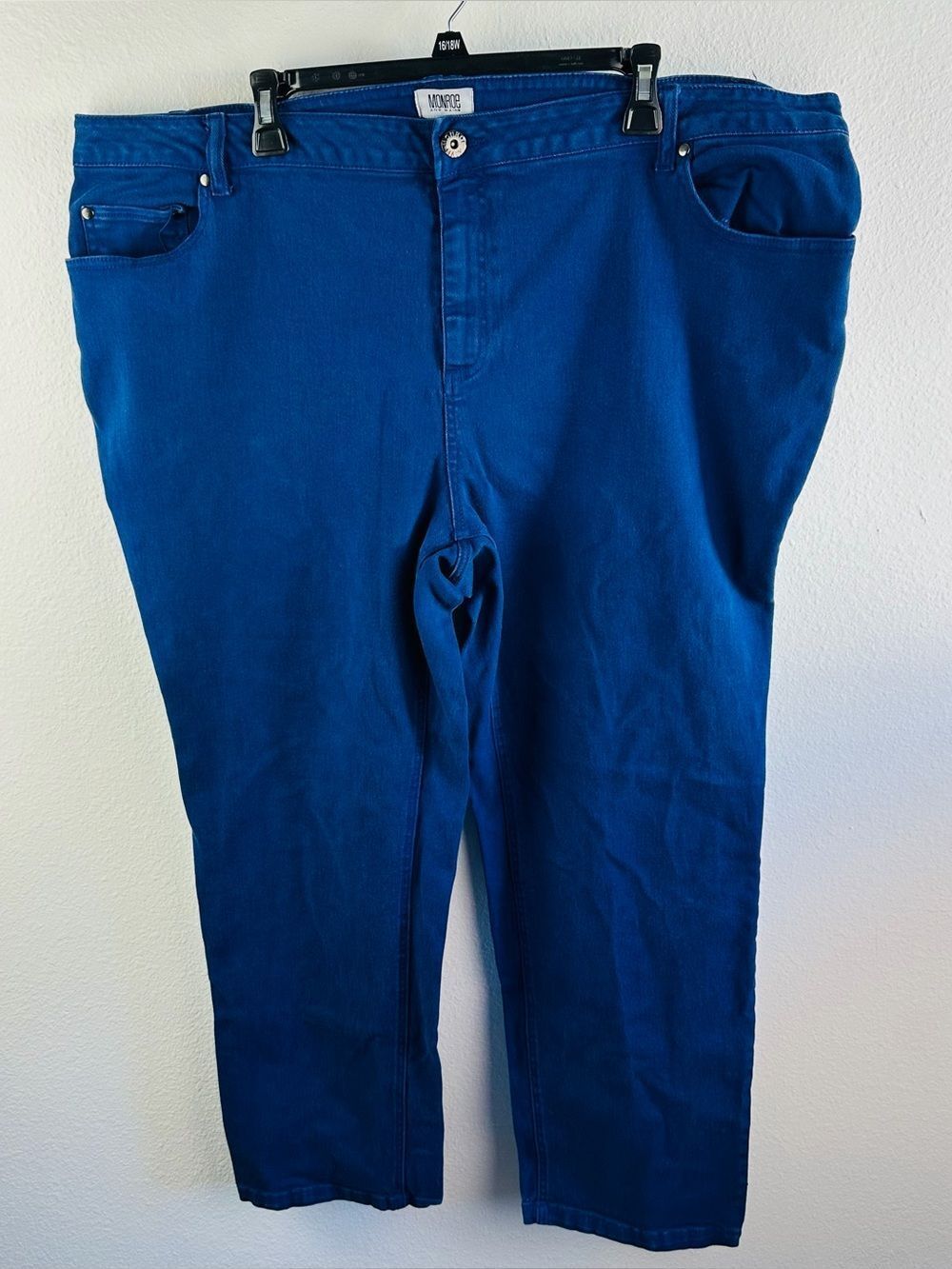 Monroe & Main Royal Blue Denim Straight Leg Jeans Size 22W